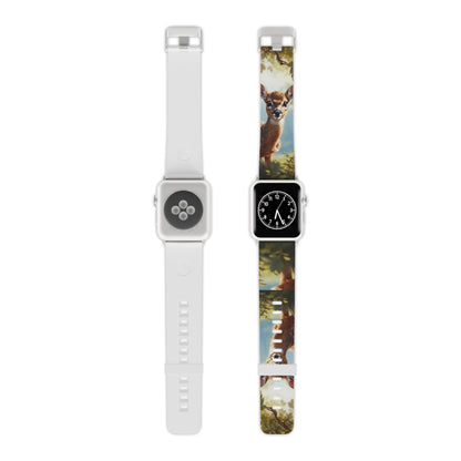 Whimsical Fawn in a Sunlit Forest Apple Watch Band