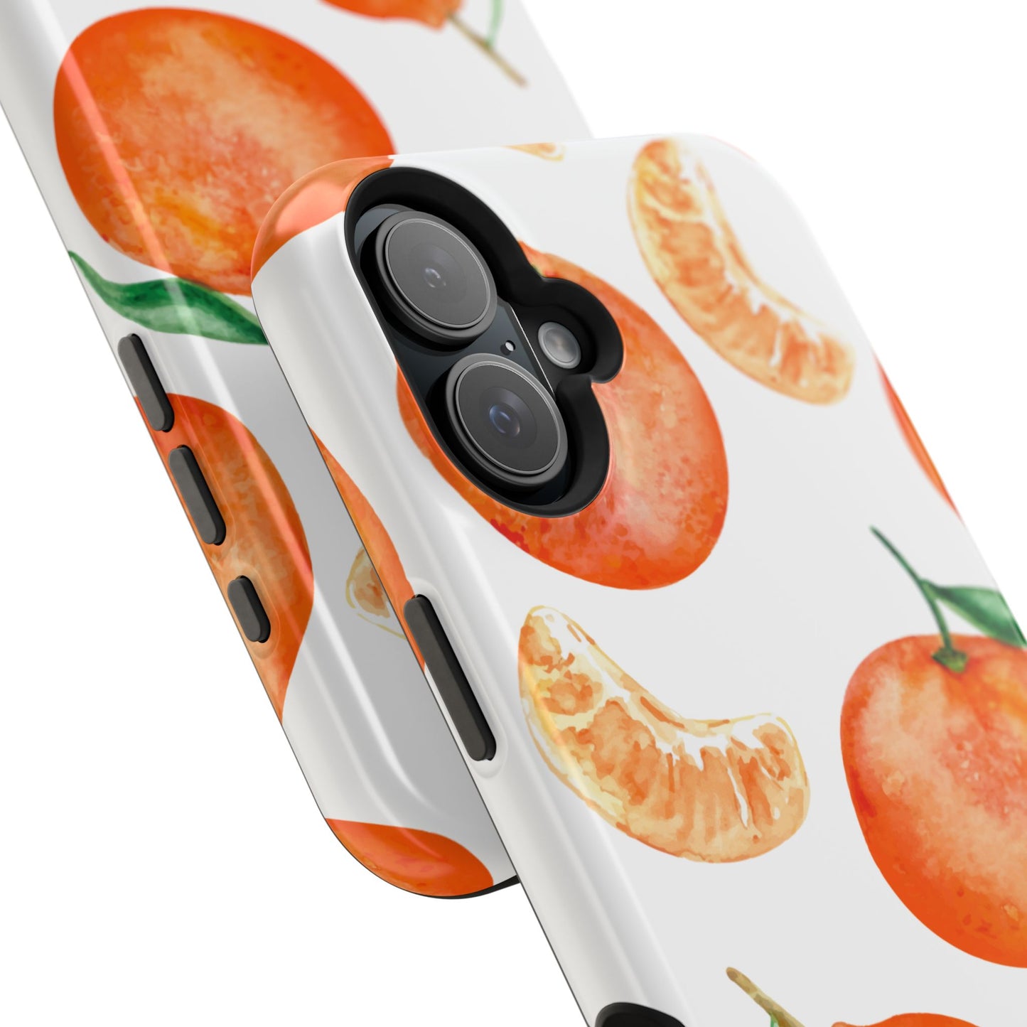 Tangerine Dreams Tough MagSafe iPhone Case – Watercolor Orange Design, Shockproof Dual Protection