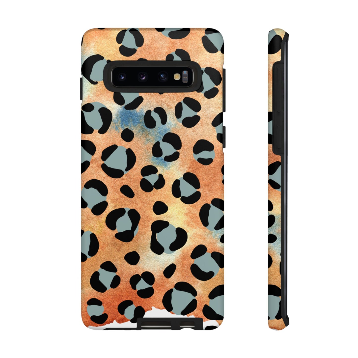 Sunset Watercolor Leopard Print Tough Samsung Galaxy Case – Artistic Animal Pattern with Dual-Layer Protection