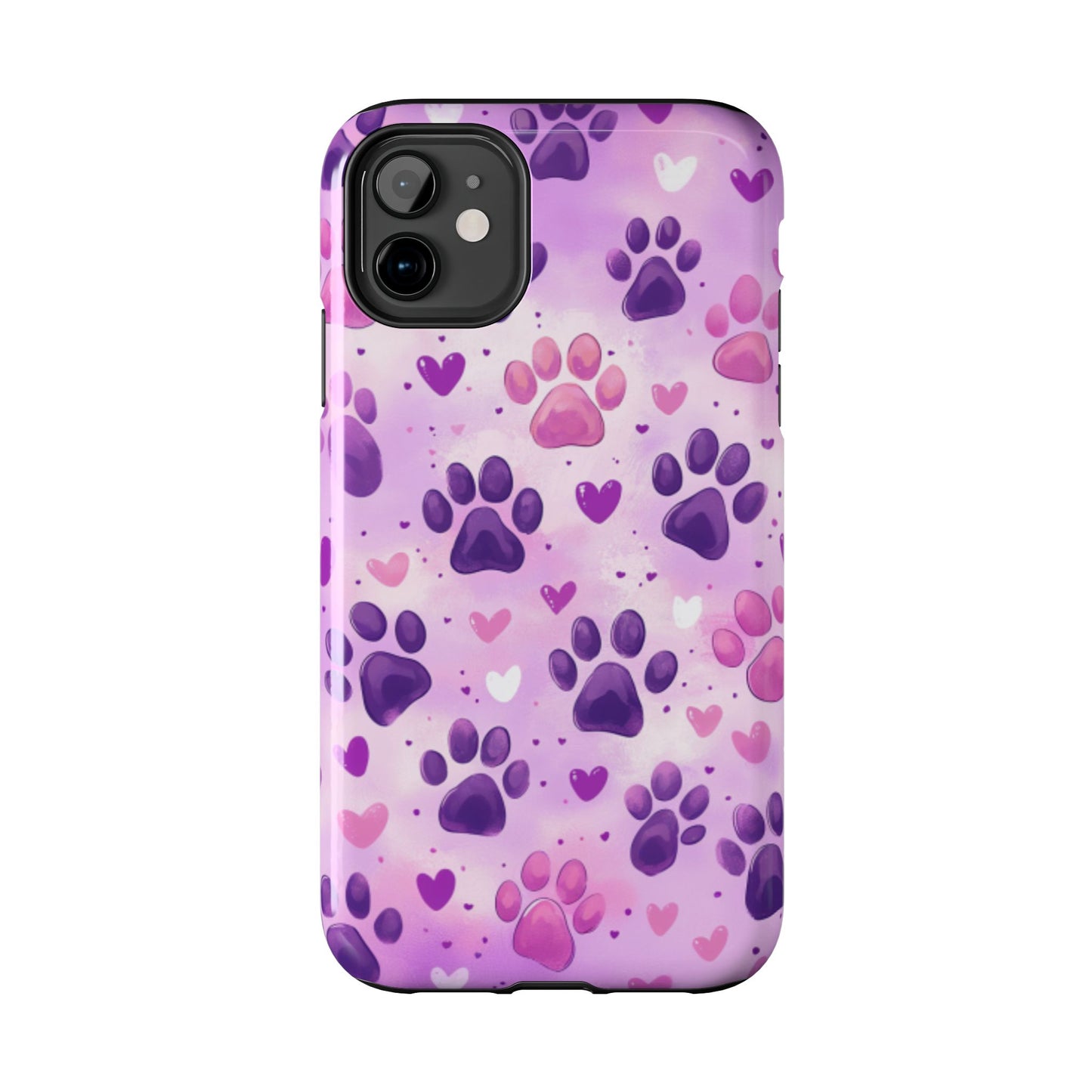 Purple Paw Print iPhone Case - Cute Pet-Themed Protective Cover