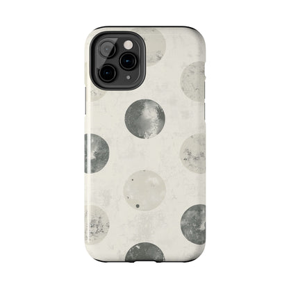 Vintage Polka Dot iPhone Case - Neutral Retro Protective Cover