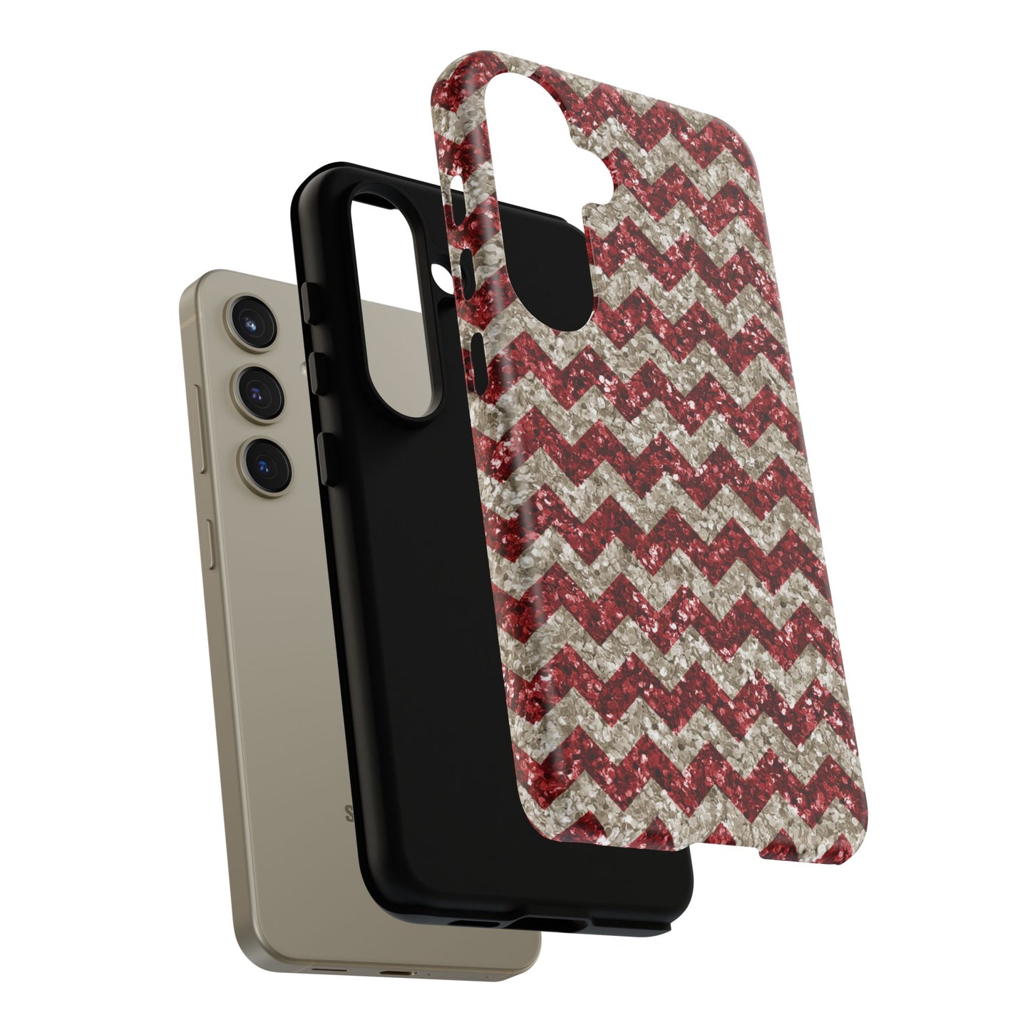 Copy of Sparkling Red & White Chevron – Glitter Illusion Samsung Galaxy Case