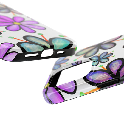 Whimsical Lavender Floral iPhone Case – Ultra-Slim, High-Gloss Finish