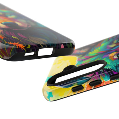 Rainbow Wolf in Bloom – Samsung Galaxy Case with Vivid Nature Design