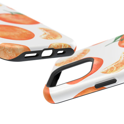 Tangerine Dreams Tough MagSafe iPhone Case – Watercolor Orange Design, Shockproof Dual Protection