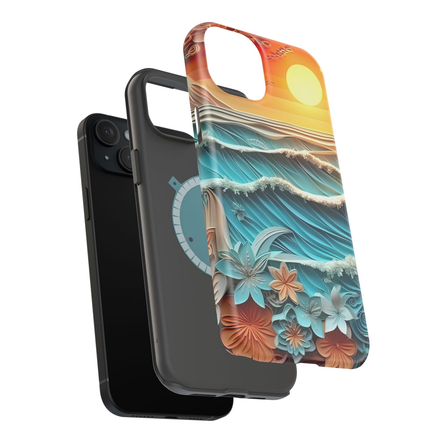 Tropical Sunset Paper Art Ocean – iPhone Series Case