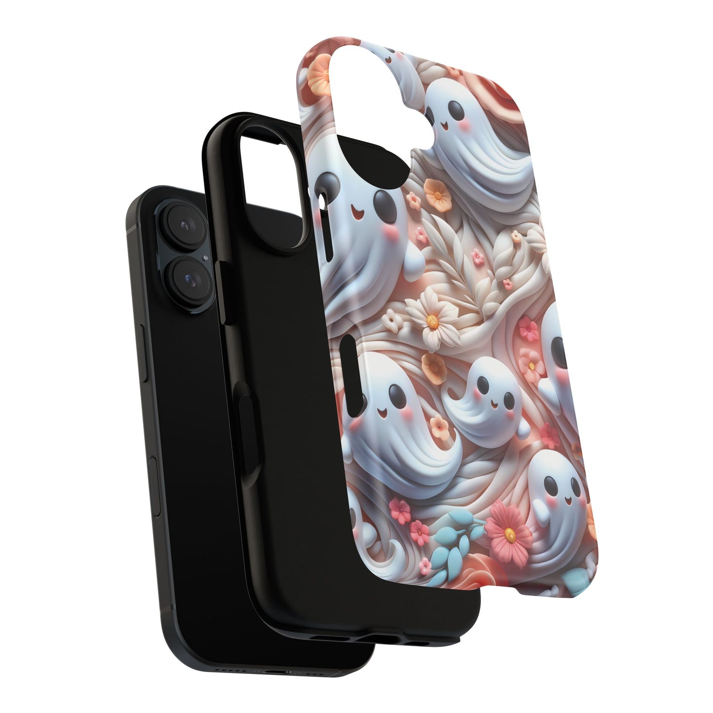 Clay Ghosts Phone Case - Whimsical Floral Protection