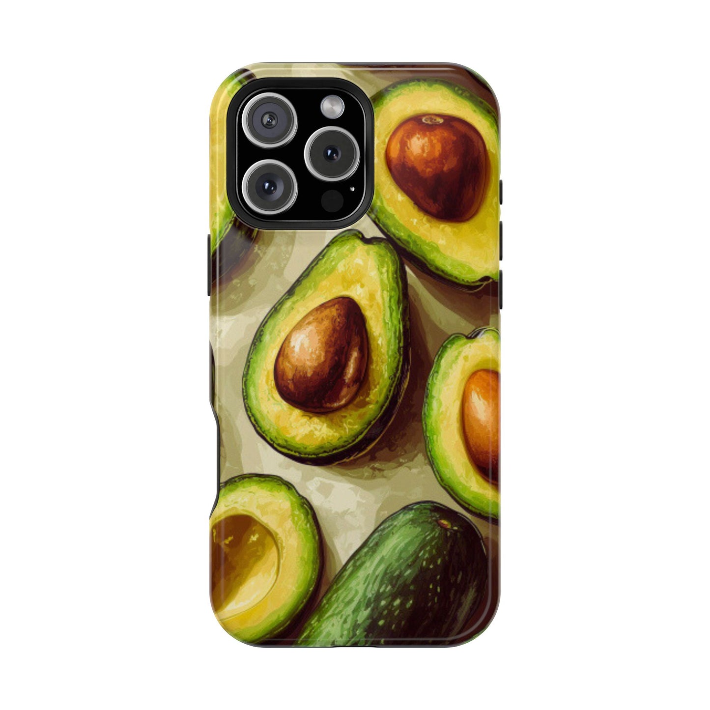 Realistic Avocado MagSafe iPhone Case – Detailed Green Fruit Design, Shockproof Protection