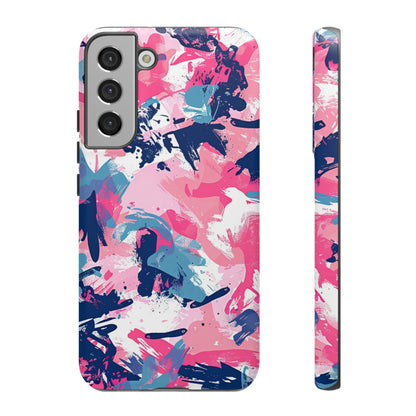 Vibrant Pink & Navy Abstract Splash – Samsung Galaxy Case