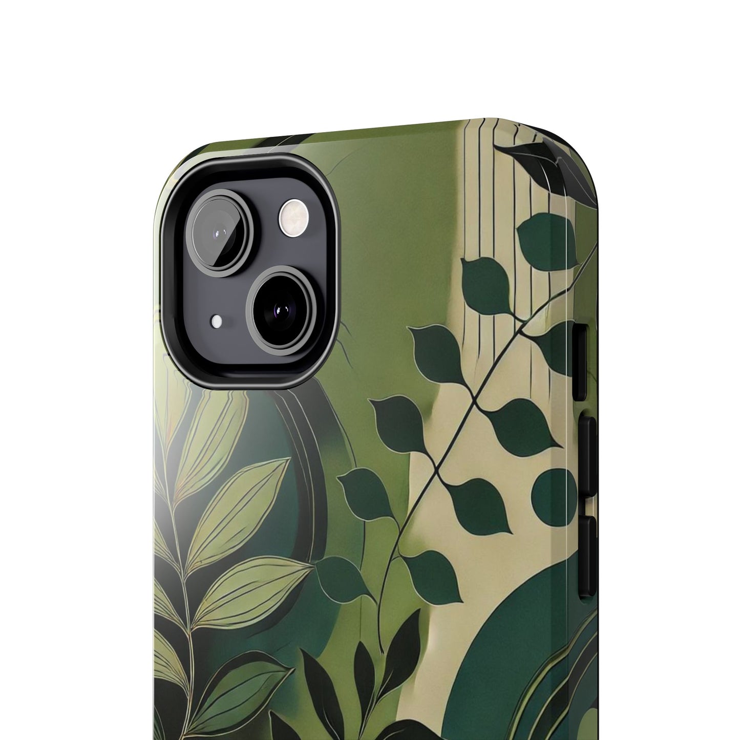 Abstract Green Leaves iPhone Case - Nature-Inspired Protective Cover