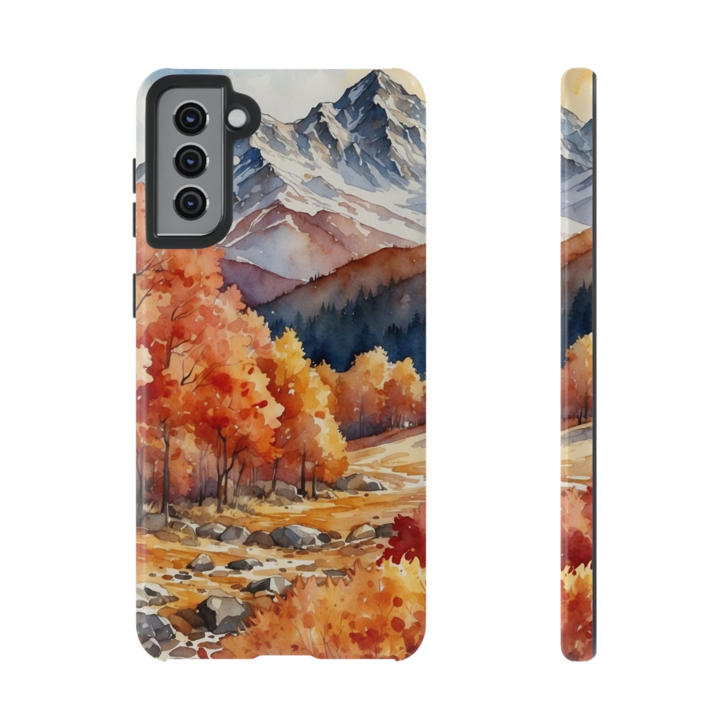 Watercolor Autumn Forest and Mountains - Samsung Galaxy Case