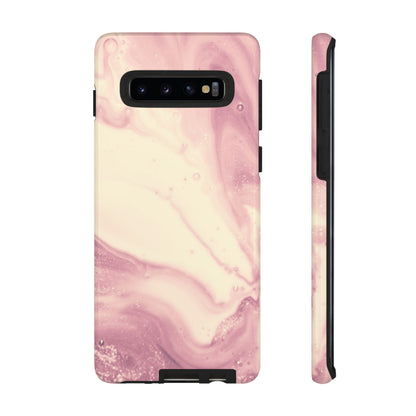 Blush Marble Glow – Samsung Galaxy Case with Rose Gold Swirl Design