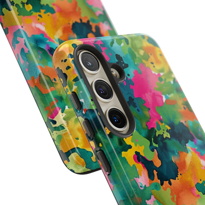 Vibrant Watercolor Splash Samsung Galaxy Case – Multicolor Abstract Artistic Design