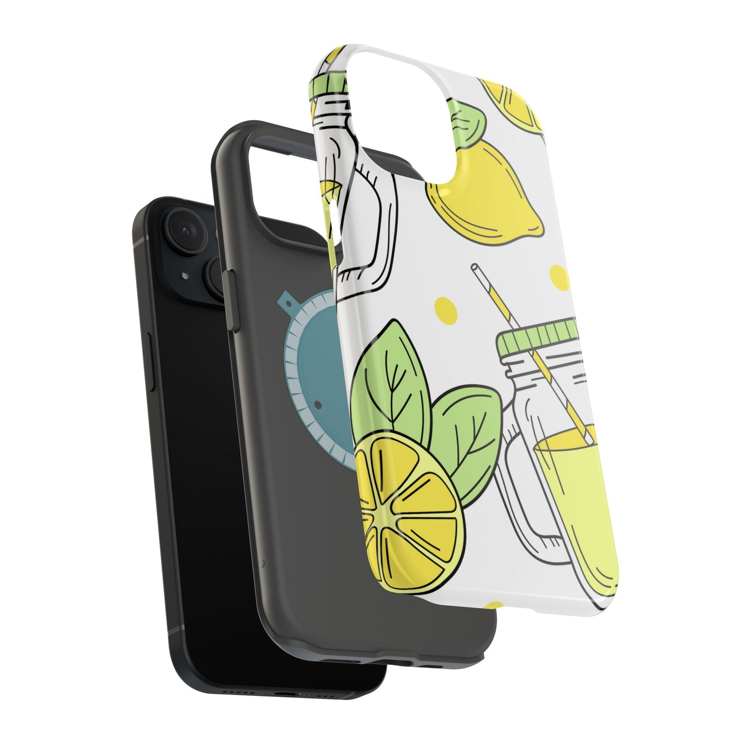 Lemonade Love Tough MagSafe iPhone Case – Fun Lemon Mason Jar Design, Dual-Layer Protection