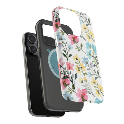 Watercolor Floral Bliss – MagSafe Case with Pastel Flower Design