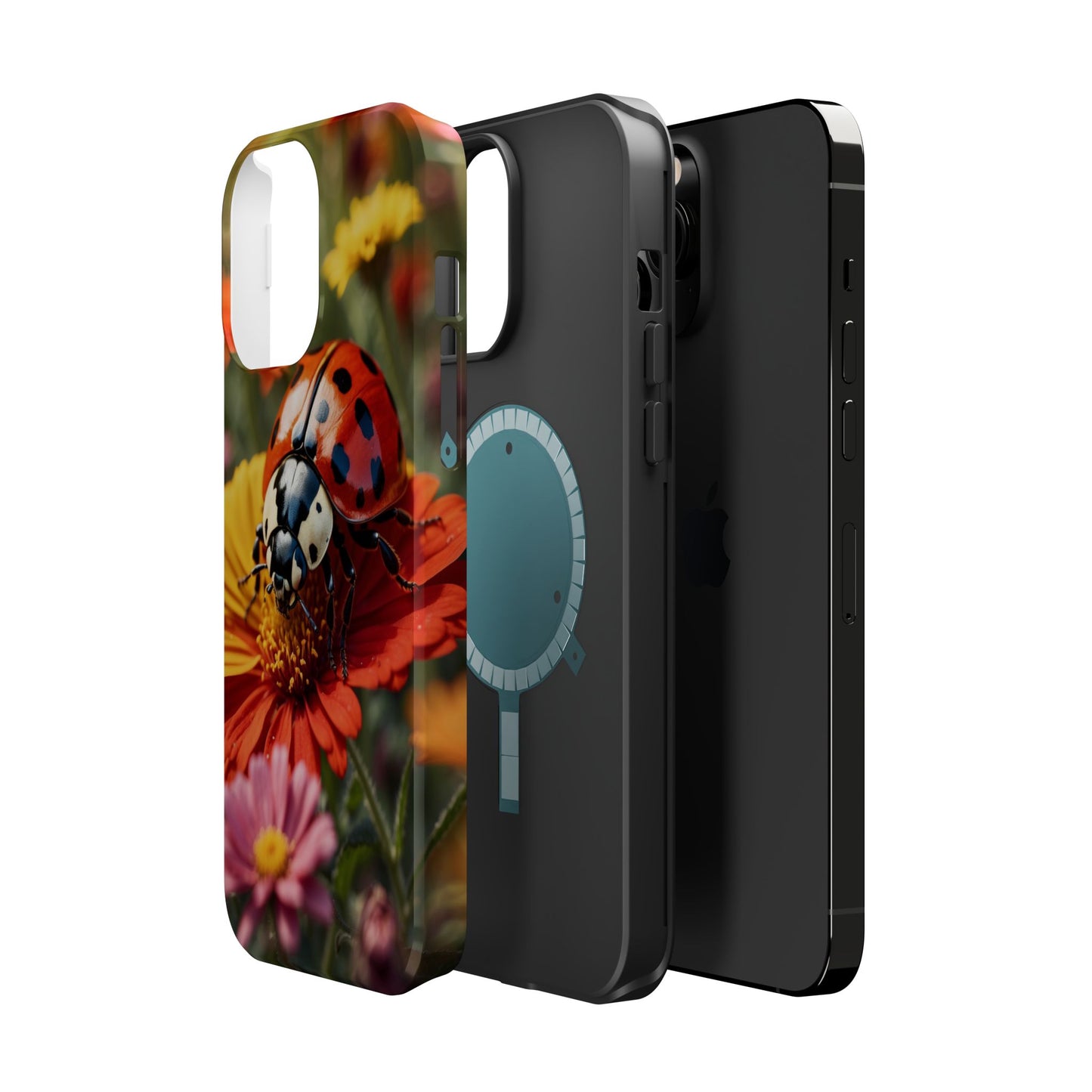 Ladybug on Orange Daisy - MagSafe iPhone Case