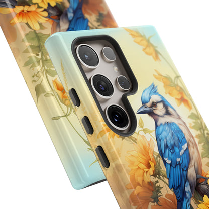 Blue Jay & Sunflowers Phone Case - Perfect Gift for Bird Lovers!