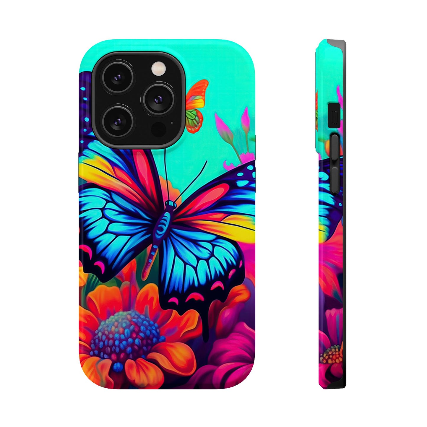 Vivid Butterfly & Floral Burst - MagSafe iPhone Case