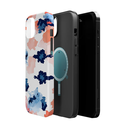 Abstract Coral & Navy Watercolor Design – MagSafe iPhone Case