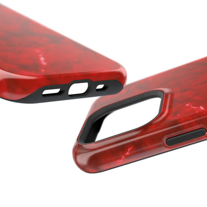 Bold Red Marble MagSafe iPhone Case – Luxe Design Meets Magnetic Precision