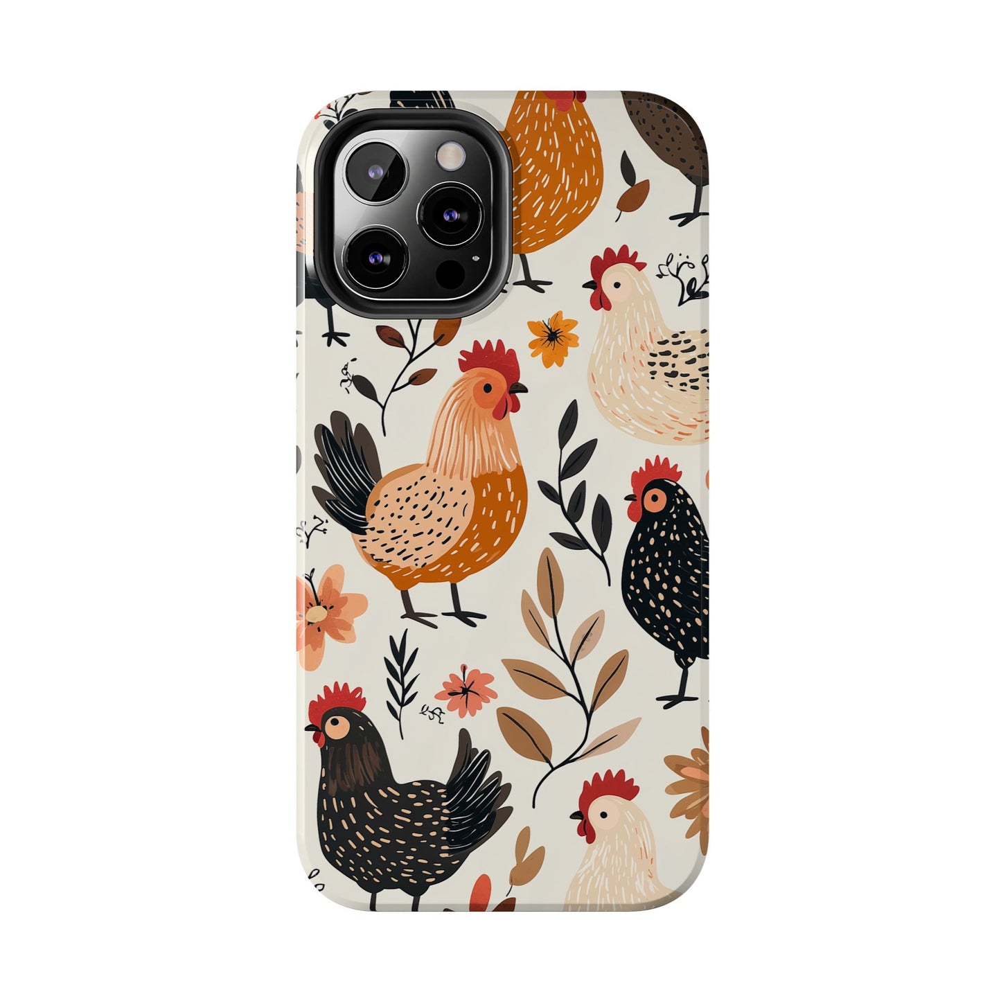 iPhone Case: Cluckin' Vintage – Chickens & Leaves