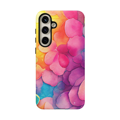 Sunset Petals Watercolor Samsung Galaxy Case – Slim Design, Glossy Finish