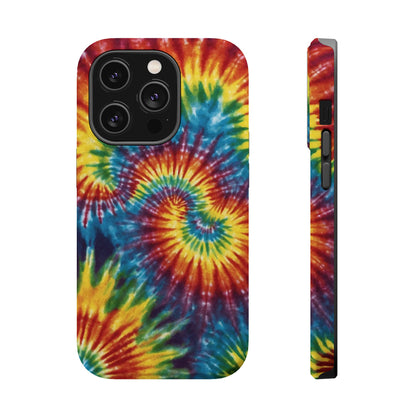 Retro Rainbow Tie-Dye MagSafe Case – Swirl Design