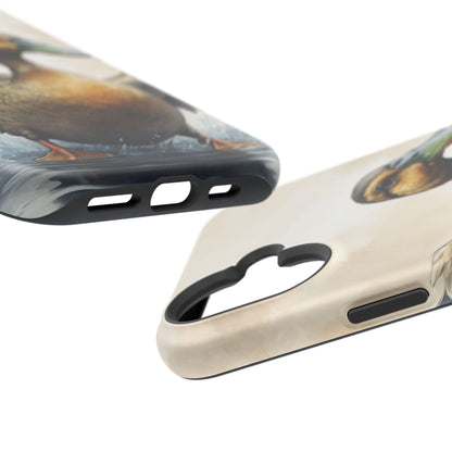 Graceful Duck in Watercolor Scene - MagSafe iPhone Case