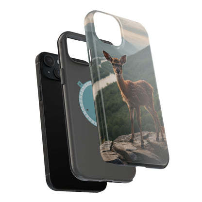 Majestic Fawn Overlooking Mountain Vista MagSafe iPhone Case