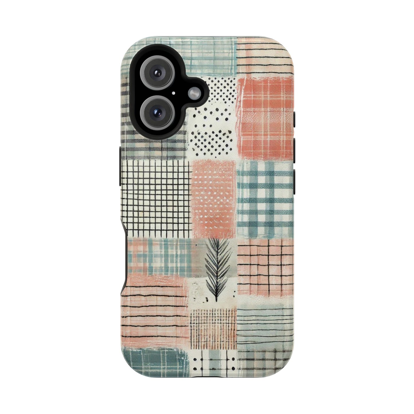 Rustic Patchwork MagSafe iPhone Case | Farmhouse Style & Shockproof