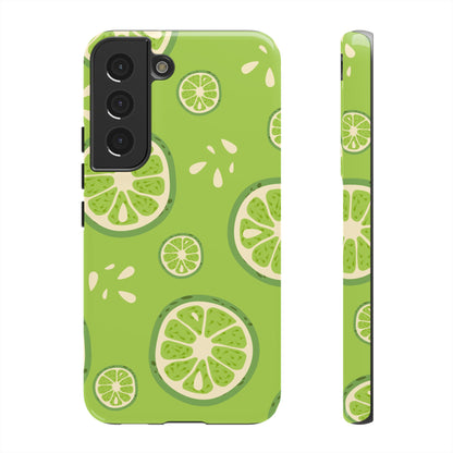 Zesty Lime Splash Tough Samsung Galaxy Case – Fresh Citrus Design, Dual-Layer Protection