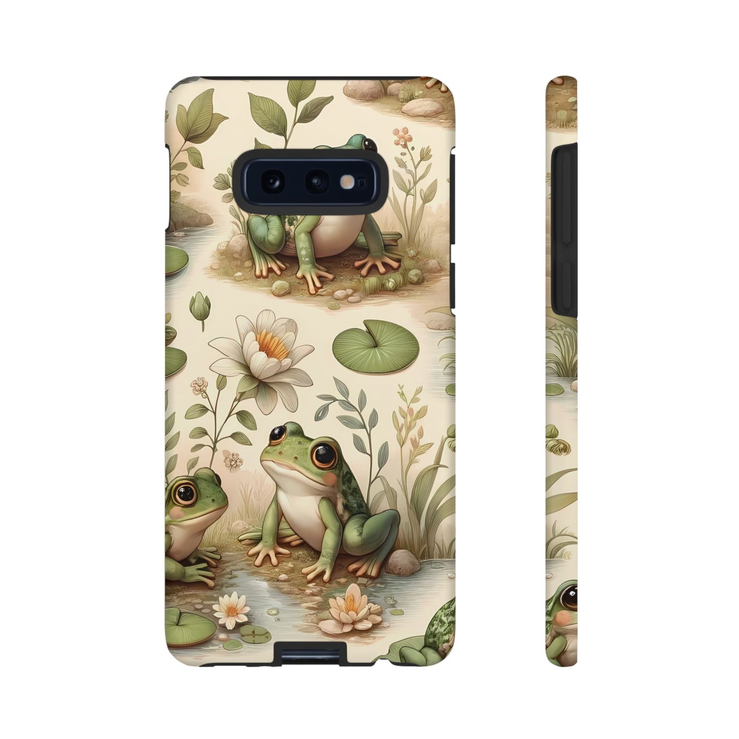 Cute Frogs Phone Case - Pond Pals Frolic - Charming Frog Lily Pad Phone Case for iPhone, Google & Samsung! Great Gift For Any Frog Lover!