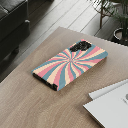 Vintage Pastel Swirl  Samsung Galaxy Case – Dual-Layer Protection with 70s-Inspired Design