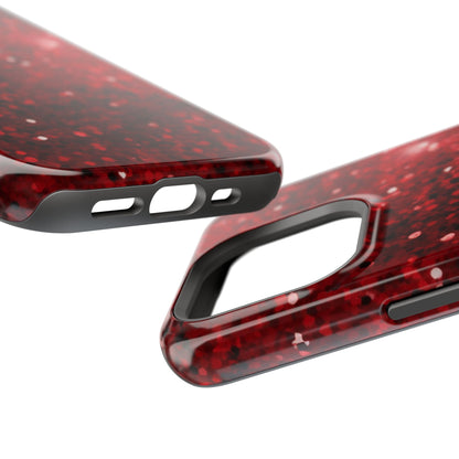 Crimson Glow Glitter MagSafe Case