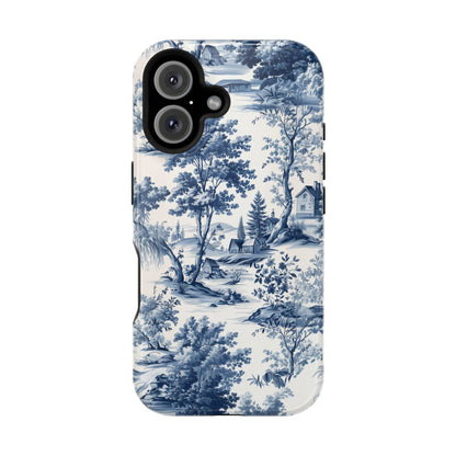 Vintage Charm Blue Toile iPhone Case