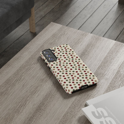 Festive Red & Green Polka Dots on Cream – Samsung Galaxy Case