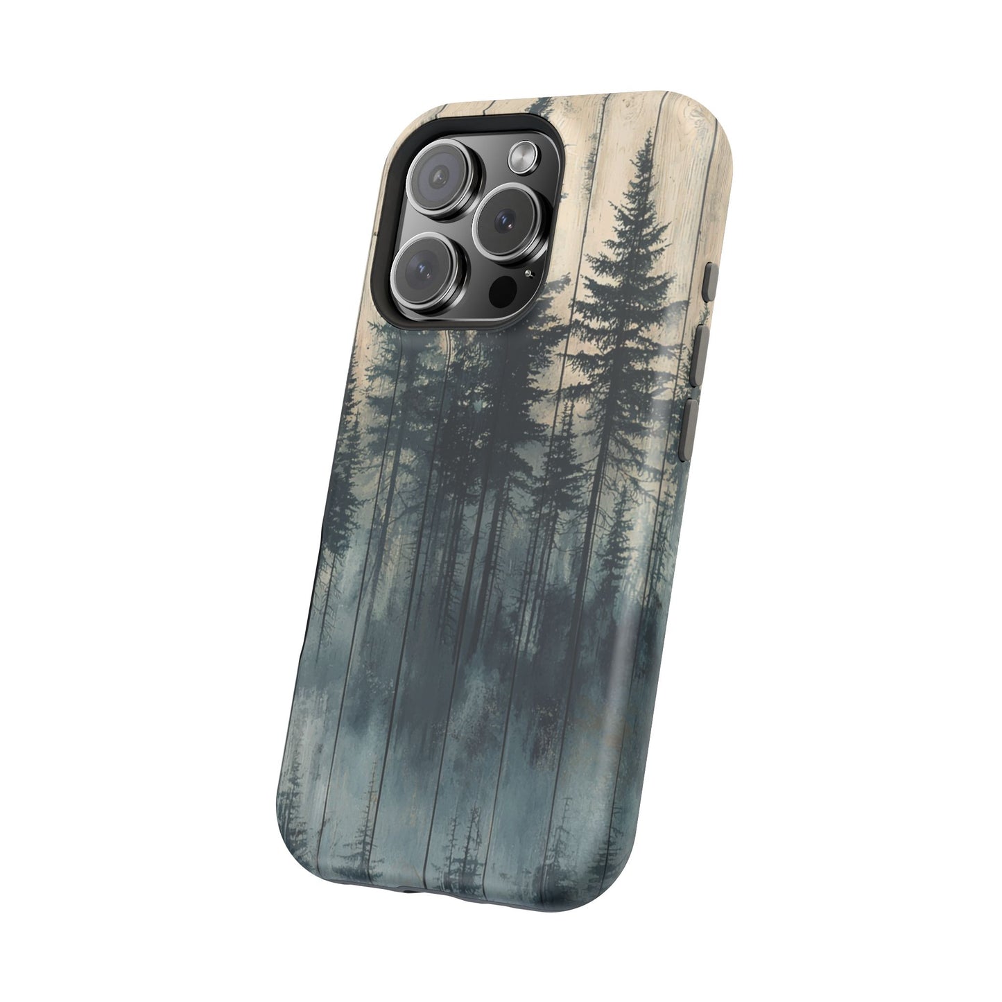 Misty Forest MagSafe iPhone Case - Rustic Nature-Inspired Protective Cover