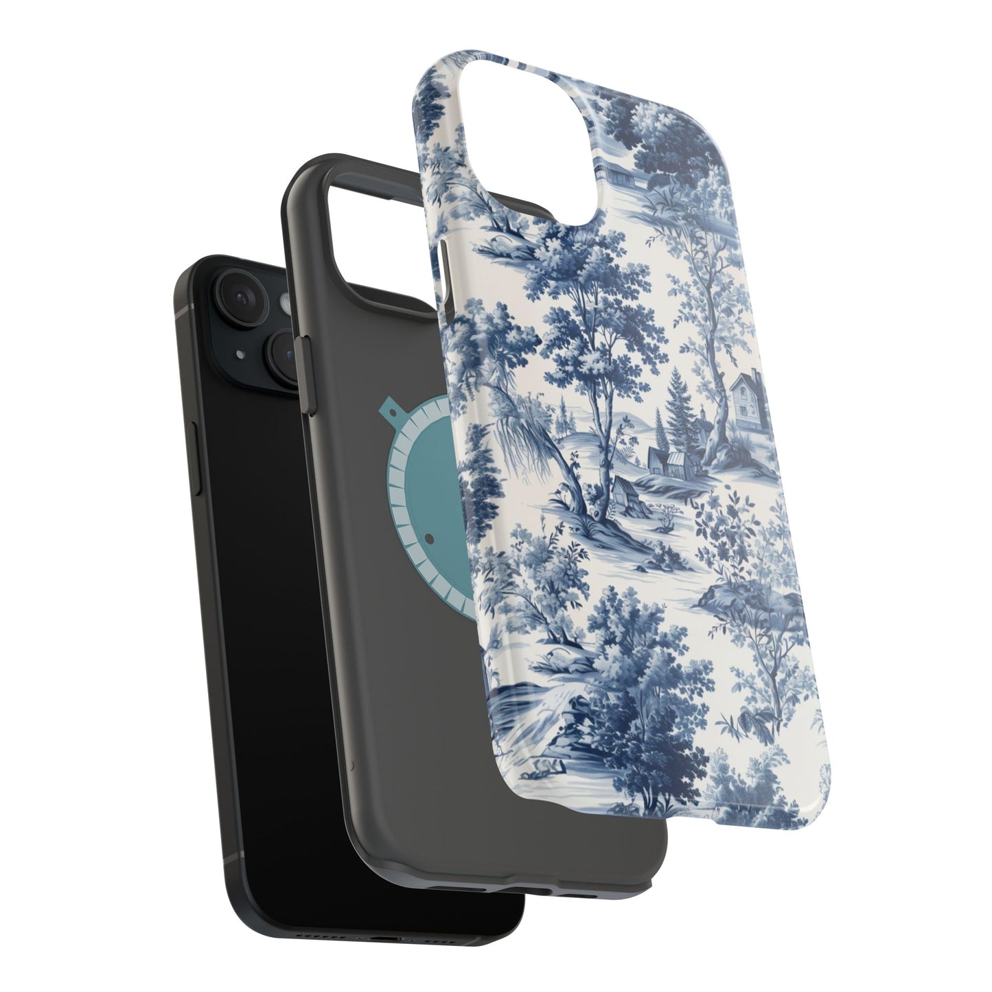 Vintage Charm Blue Toile iPhone Case