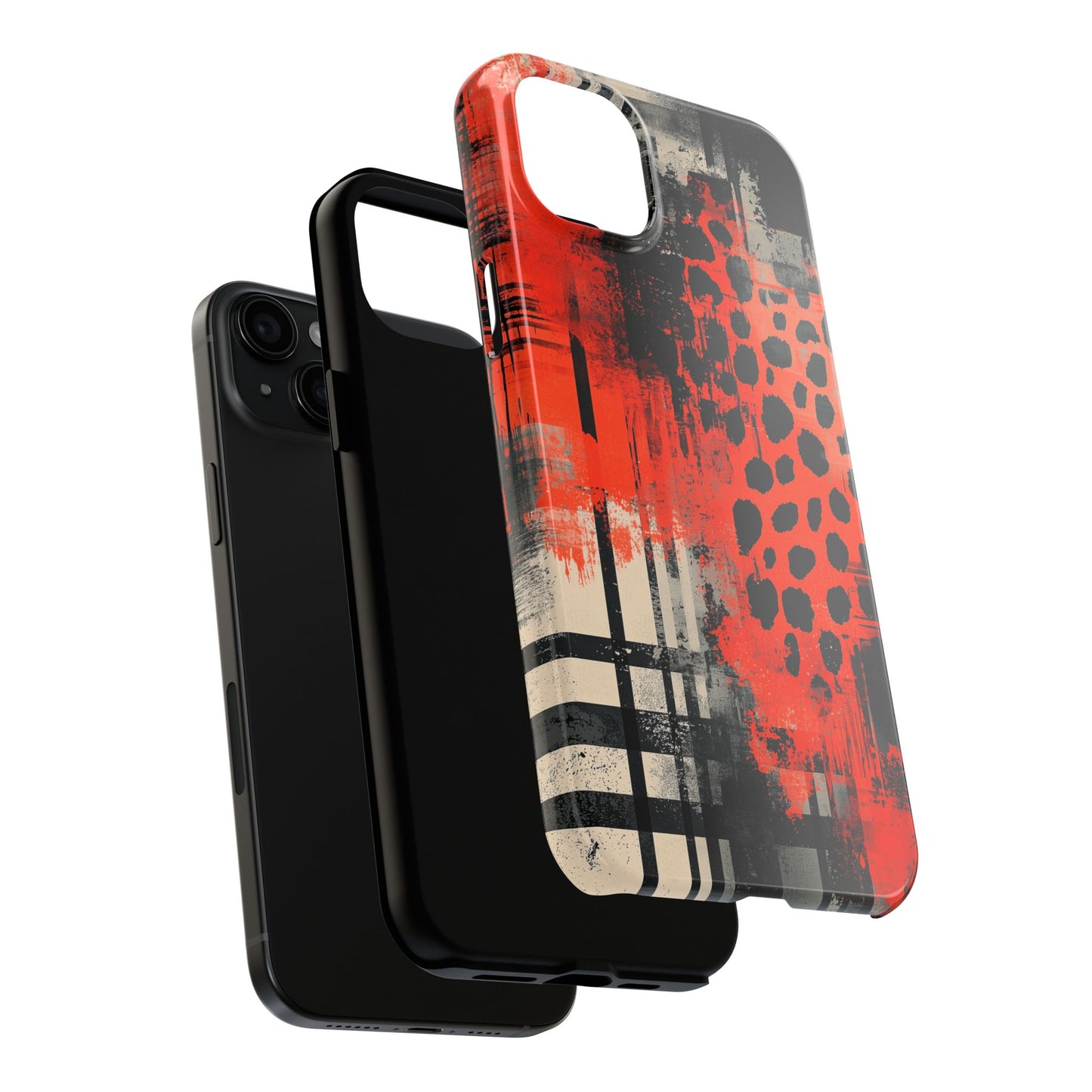 Cheetah Plaid iPhone Case – Red & Black Pattern