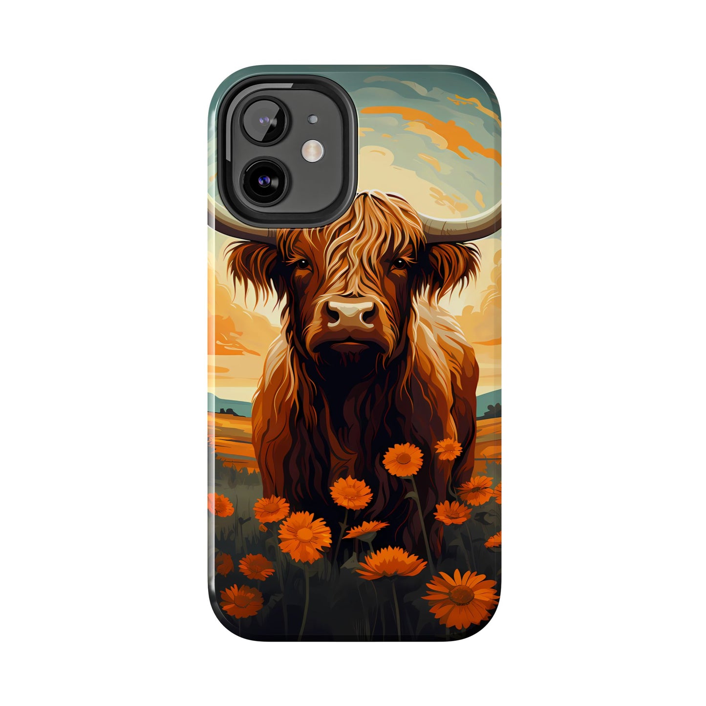 Highland Cow Case | Rustic Farmhouse Floral Design