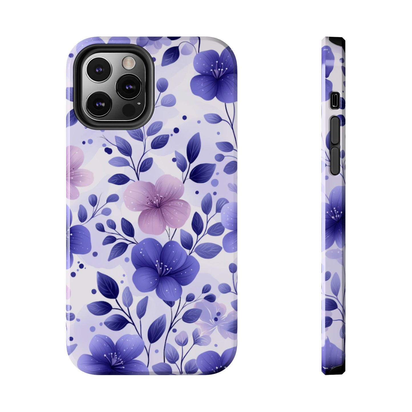 Purple Floral iPhone Case – Durable Protection with Elegant Flower Design - BOGO Cases