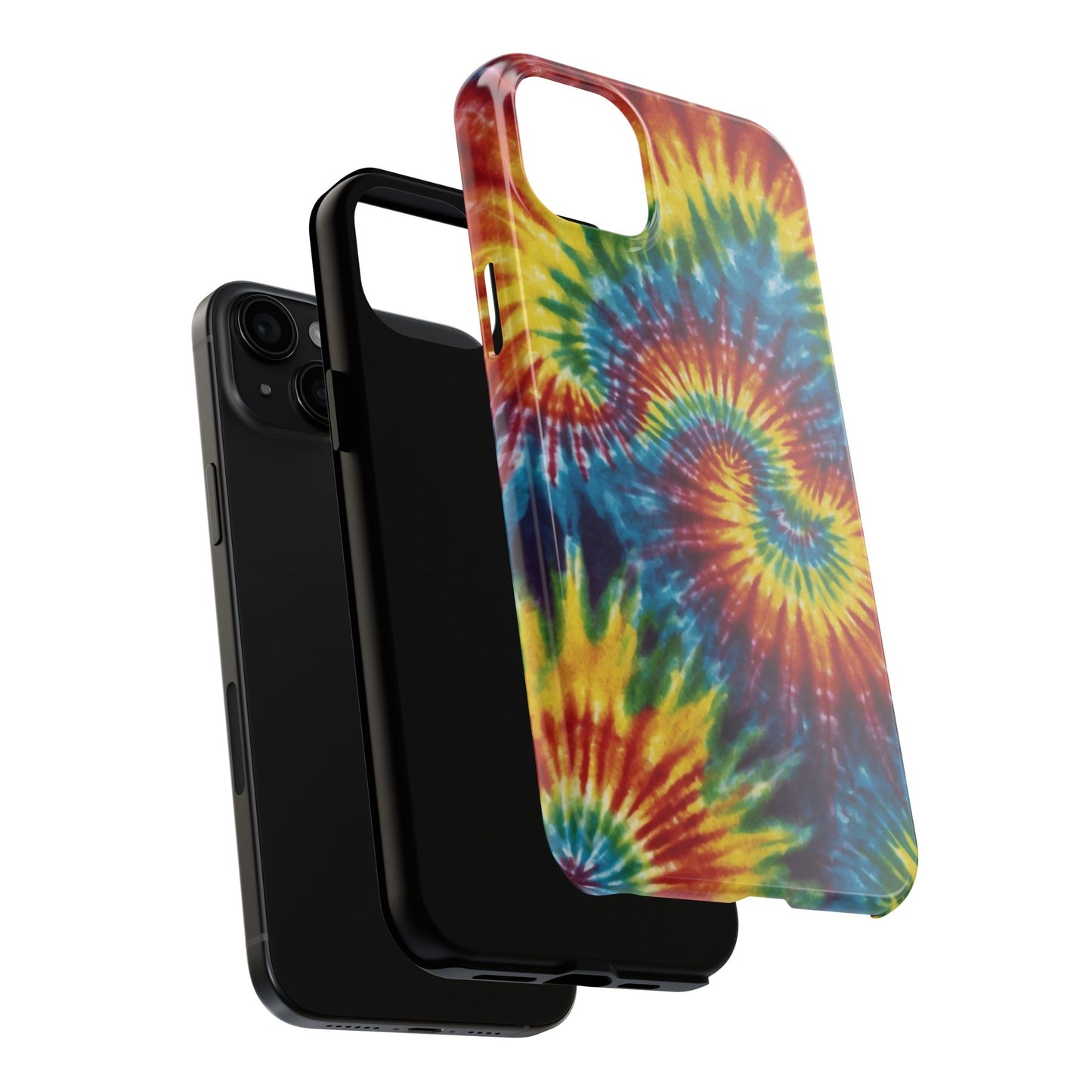 Retro Tie-Dye Swirl iPhone Case – Rainbow Spiral Design