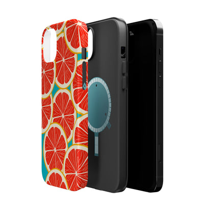 Ruby Grapefruit Pop Tough MagSafe iPhone Case – Vibrant Citrus Design, Shock-Resistant Protection