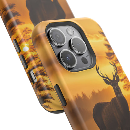 Sunset Majesty: Regal Stag – MagSafe iPhone Case