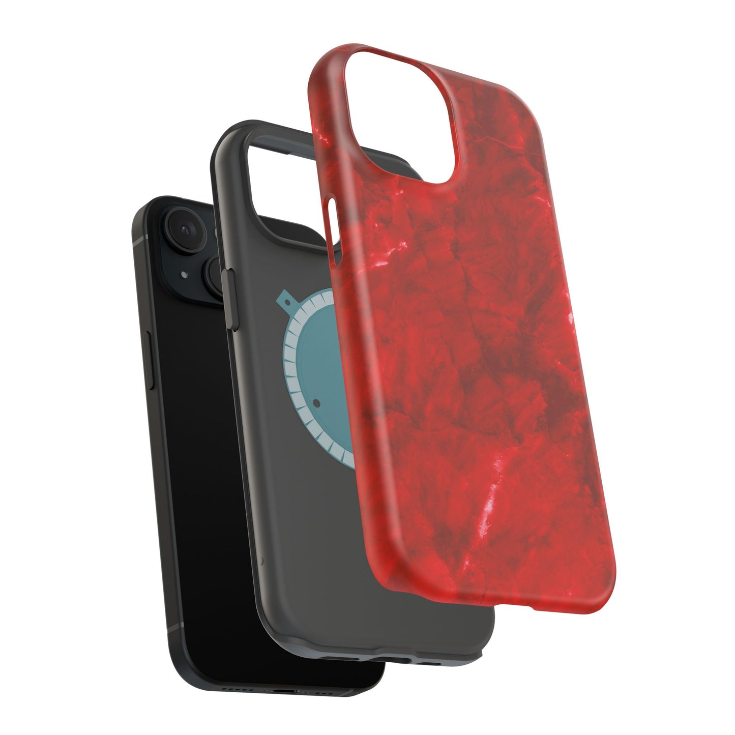 Bold Red Marble MagSafe iPhone Case – Luxe Design Meets Magnetic Precision