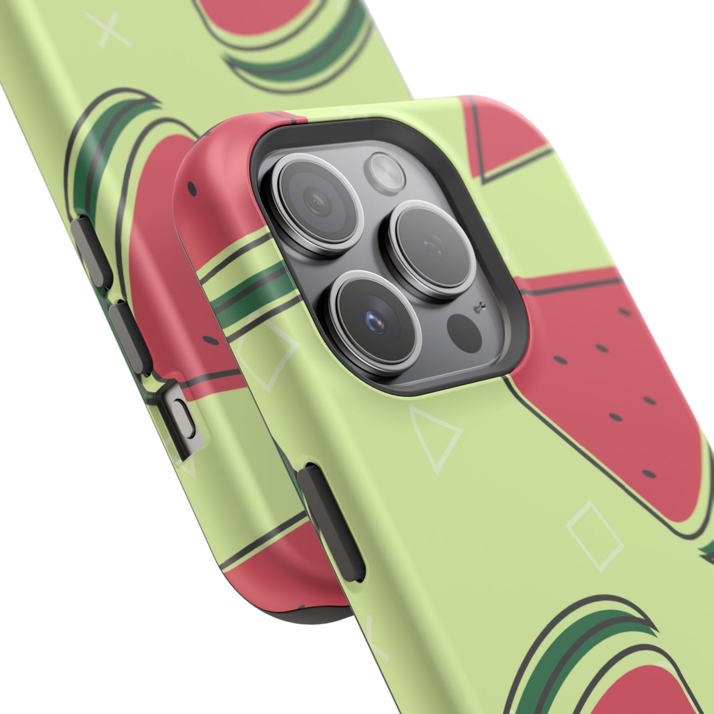 Watermelon Slice MagSafe iPhone Case – Fresh & Fun Design with Retro Geometric Pattern