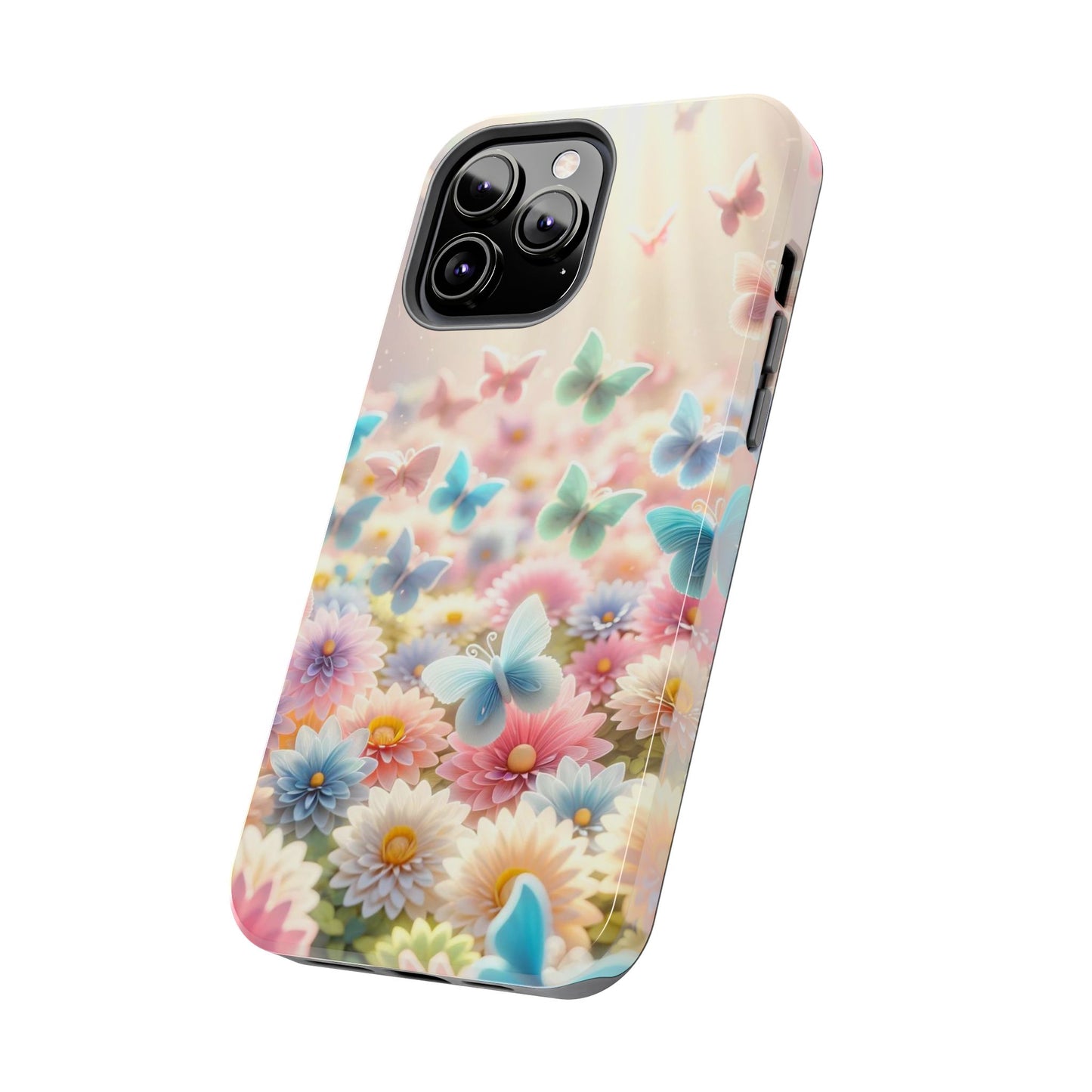 Butterfly Flower Garden - iPhone Case - Pastel Floral Protective Cover