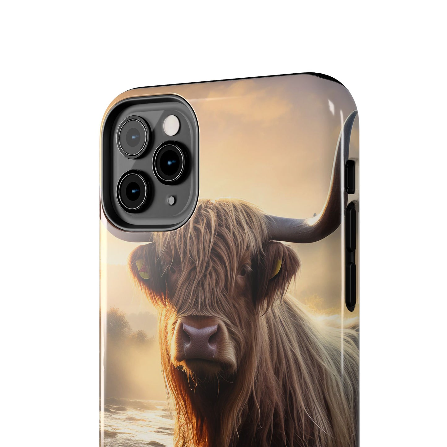 Highland Cow iPhone Case - Rugged Farmhouse Style Phone Cover, Western Cow Print iPhone Case, Shock Resistant & Wireless Charging Compatible - BOGO Cases