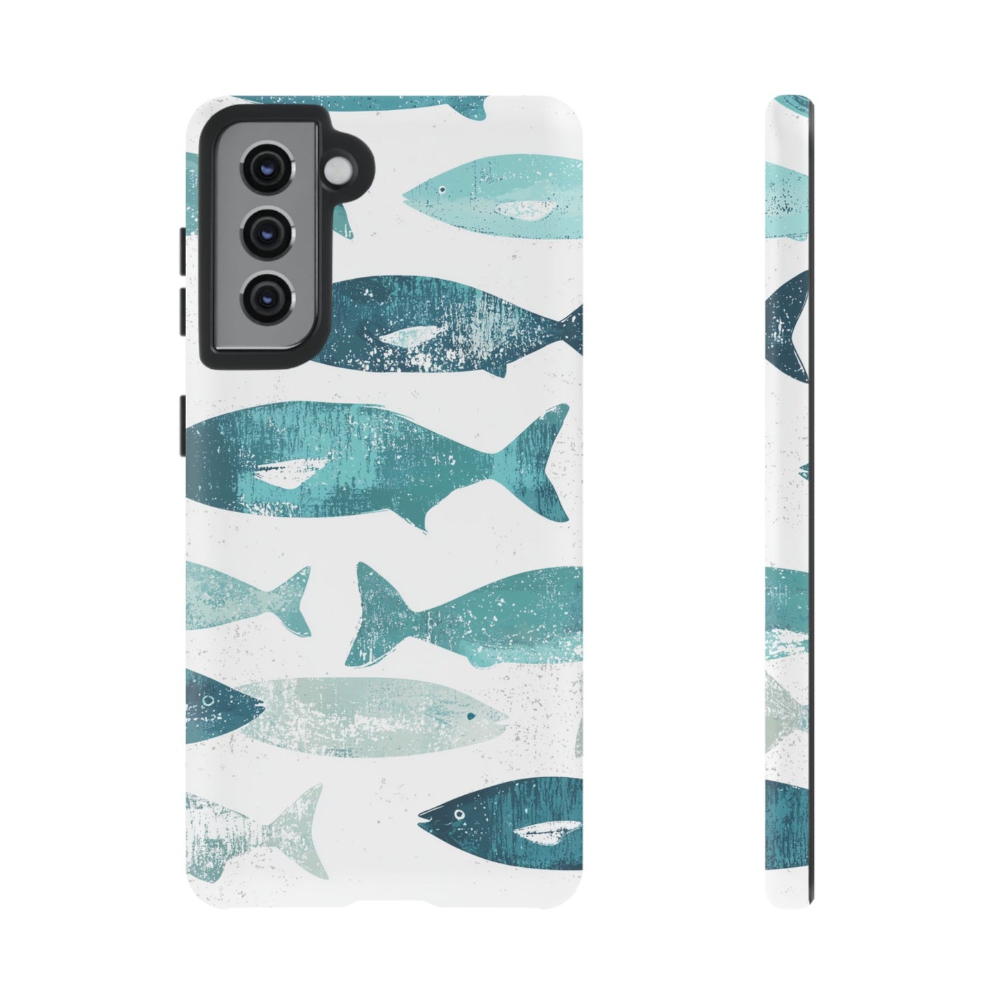 Vintage Blue Fish Print - Samsung Galaxy Series Case