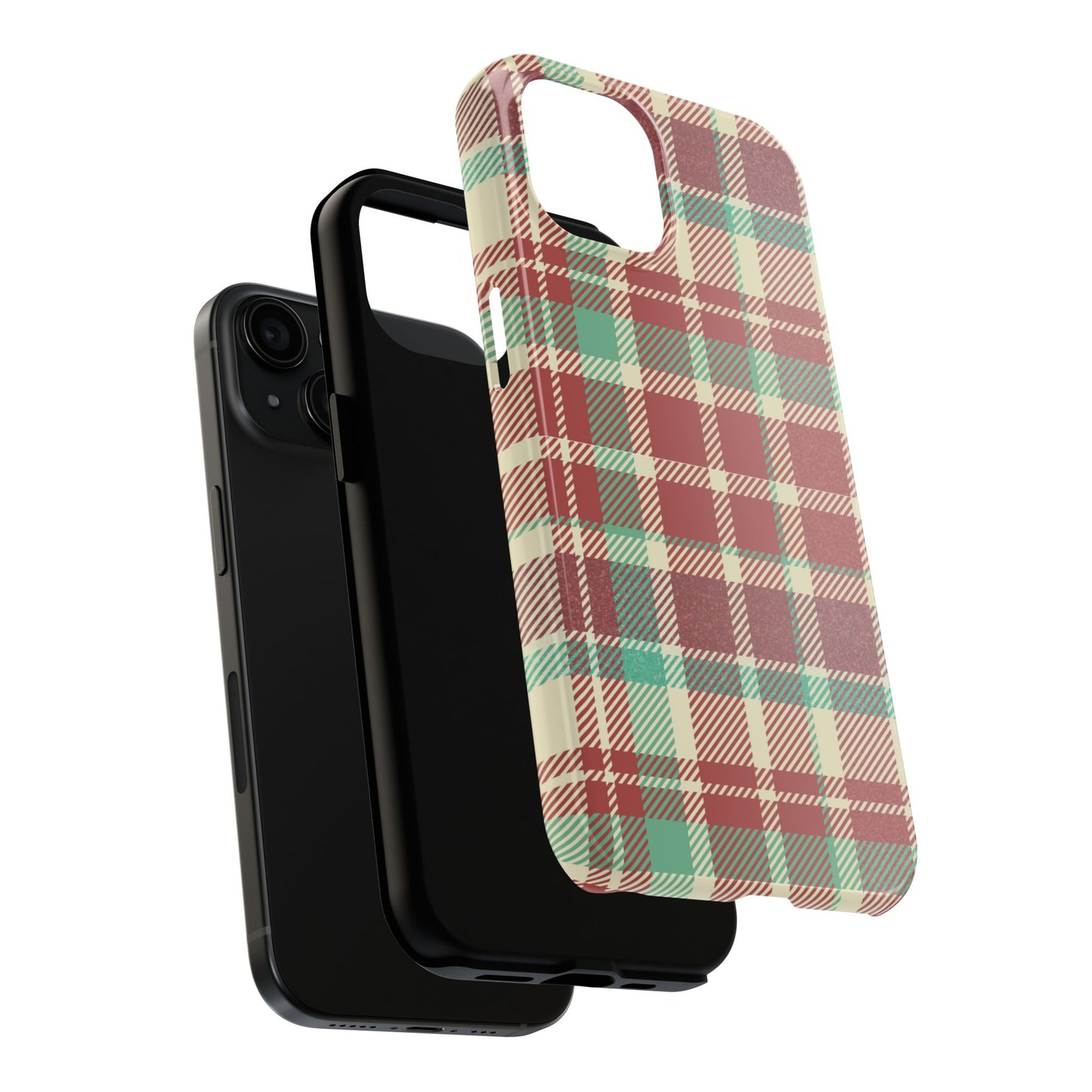 Red & Cream Vintage Plaid – Durable & Stylish iPhone Case